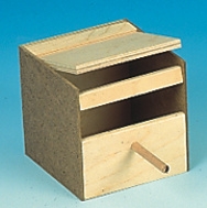 Exotennistkasten, Holz, 15x14,5x15cm